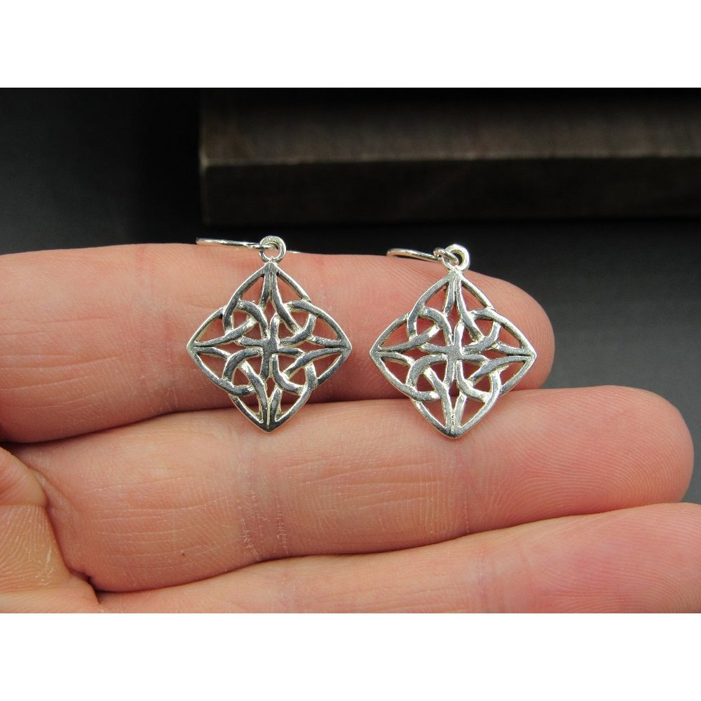 Sterling Silver Cute Celtic Knot Dangle Earrings